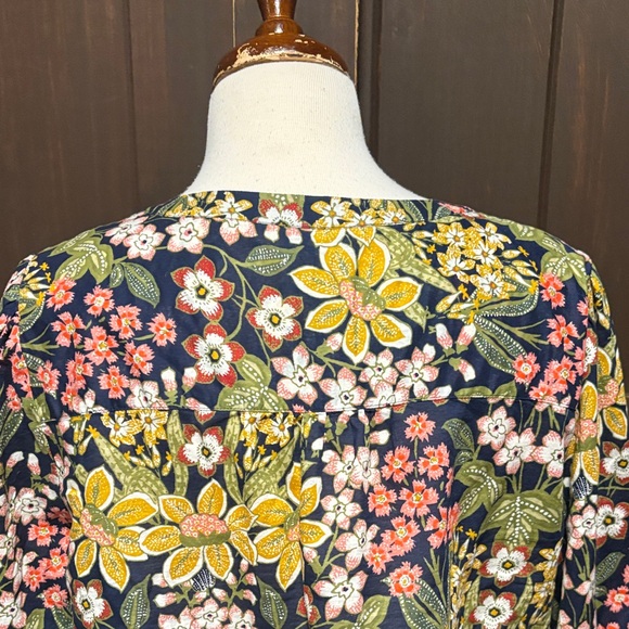 Talbots Floral Blouse - Black, Yellow, Pink - Picture 9 of 10